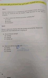 امتحان نهاية الفصل الأول , (لغة انجليزية) الرابع