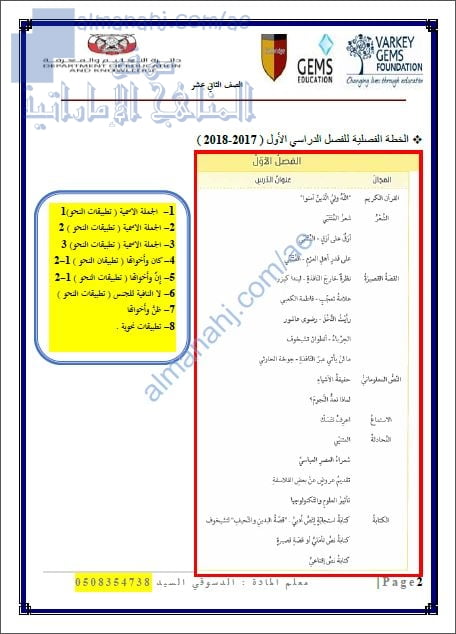 كتيب الأنشطة الإثرائية (لغة عربية) الثاني عشر المتقدم