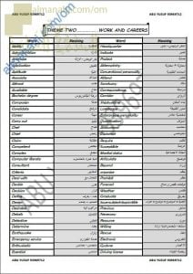 كراسة شرح شاملة للوحدة الثانية (مفردات، وقواعد، وإنصات، وكتابة) THEME 2 (WORK AND CAREERS) (لغة انجليزية) الثاني عشر