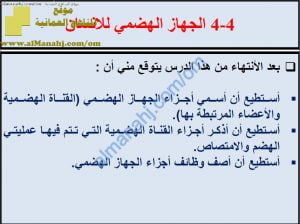 ملخص شرح درس الجهاز الهضمي للإنسان مع حل الأنشطة (علوم) الثامن