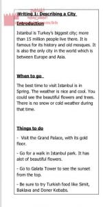 موضوع Describing A Cit مقرر إنج 101 (لغة انجليزية) الأول الثانوي