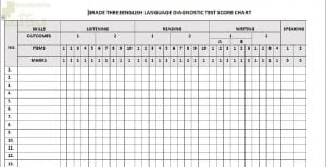 مخطط نتائج الاختبار التشخيصي (لغة انجليزية) الثالث