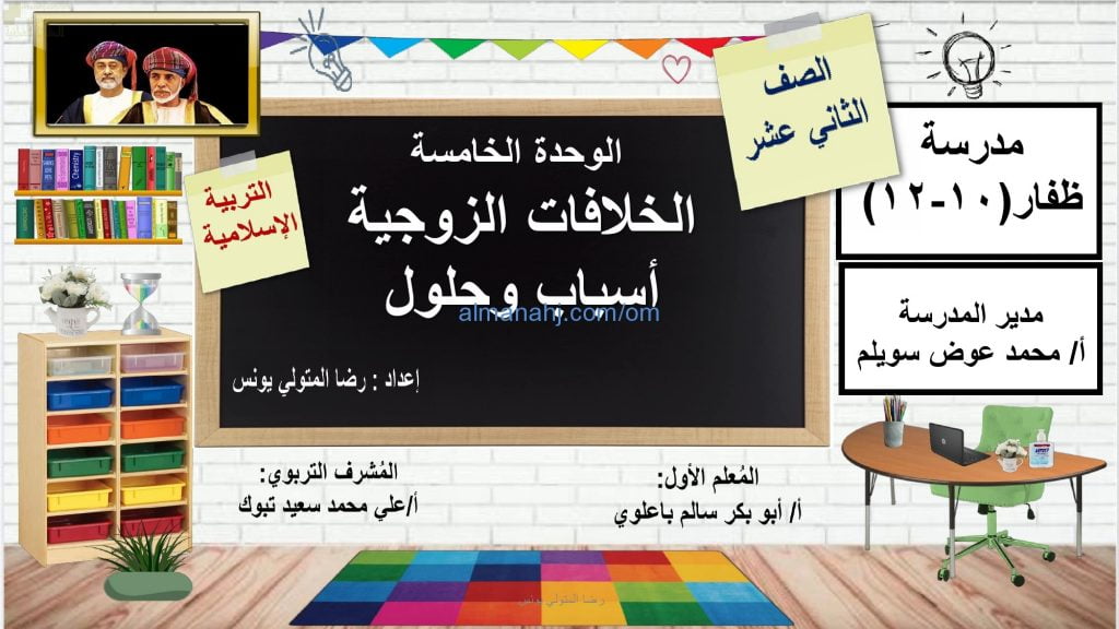 ملخص شرح درس الخلافات الزوجية أسباب وحلول مع أسئلة وأنشطة هامة (تربية اسلامية) الثاني عشر