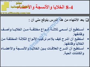 ملخص شرح درس الخلايا والأنسجة والأعضاء مع حل الأنشطة (علوم) السابع