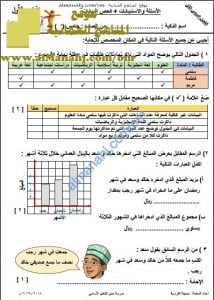 اختبار قصير نموذج 13 (منهج كامبردج)- انجازي الأول (رياضيات) الخامس