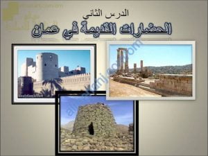 ملخص شرح مختصر لدرس الحضارات القديمة في عمان مع مخططات مفاهيمية جزء أول (اجتماعيات) السابع