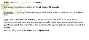 اختبار وتدريب في الكتابة نموذج ثالث (لغة انجليزية) العاشر