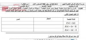 نشاط 2 في مقرر ريض 152 للمستوى الأوّل (رياضيات) الأول الثانوي