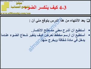 ملخص شرح درس كيف ينكسر الضوء مع حل الأنشطة (علوم) الثامن