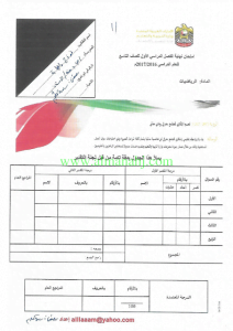 حل امتحان نهاية الفصل الاول (رياضيات) التاسع العام