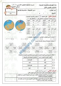الاختبار القصير الأول في درس الخريطة عناصرها وأنواعها (جغرافيا) الثاني عشر