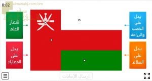 اختبار الكتروني في درس علم عمان (اجتماعيات) الثالث