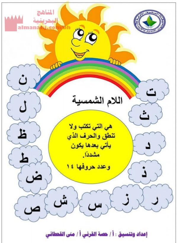 ورقة عمل اللام الشمسية واللام القمرية (لغة عربية) الثاني