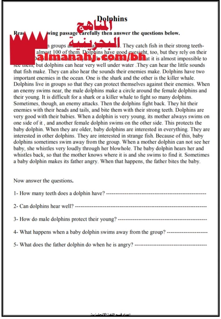 مذكرة تدريبات وأسئلة ومواضيع (لغة انجليزية) الثامن