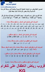 إرشادات لولي الأمر تعليم الخط بشكل صحيح, (لغة عربية) KG2