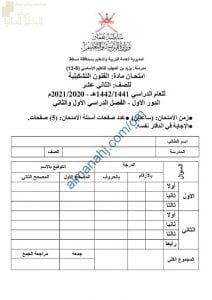 اختبار تجريبي نموذج أول (فنون تشكيلية) الثاني عشر
