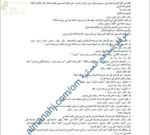 ملخص مختصر لدرس الفعل الصحيح والفعل المعتل مع أسئلة (لغة عربية) السابع