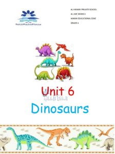 أوراق عمل الوحدة السادسة DINOSAURS, (لغة انجليزية) الرابع