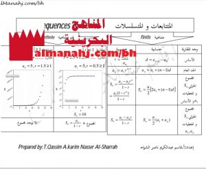 ملخص قوانين المتتابعات والمتسلسلات في مقرر ريض 262 (رياضيات) الثاني الثانوي