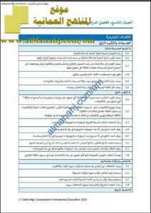الأهداف التعليمية للمنهج (وفق منهج كامبردج) (كيمياء) التاسع