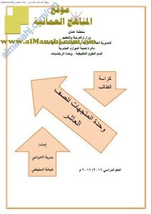 كراسة الطالب في وحدة التجهات (رياضيات) العاشر