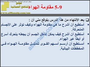 ملخص شرح درس مقاومة الهواء مع حل الأنشطة (علوم) السابع