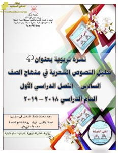 شرح وتحليل النصوص والقصائد ومعاني الكلمات (لغة عربية) السادس