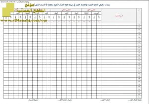 استمارة التقييم الفردي للتلاوة (تربية اسلامية) الثاني