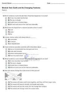 أوراق عمل EARTH AND ITS CHANGING FEATURES, منهج انجليزي (علوم) الرابع