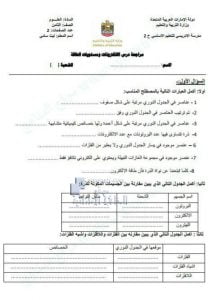 أسئلة مراجعة درس الالكترونات ومستويات الطاقة, (علوم) الثامن