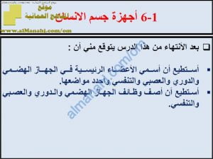 ملخص شرح درس أجهزة جسم الإنسان مع حل الأنشطة (علوم) السابع