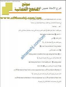 ملخص شرح وتحليل دروس وقواعد المنهج مع المفردات المهمة (لغة انجليزية) العاشر